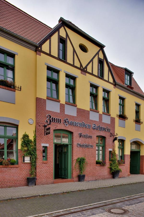 Gasthaus Und Pension "Zum Hauenden Schwein" Wörlitz Exterior foto